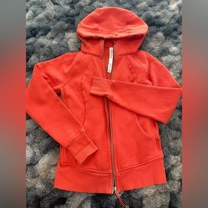 Lululemon orange 🍊 scuba zip up hoodie size 4